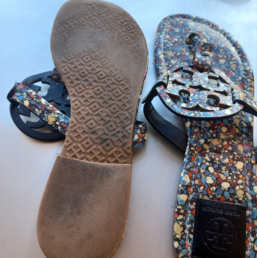 Torch Burch floral colors sandals size 10 1/2